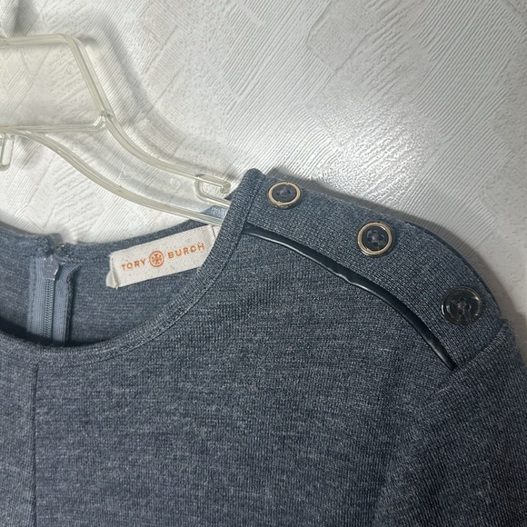 🌈 TORY BURCH Vienna Gray Wool Long Sleeve Dress small - Picture 12 of 12